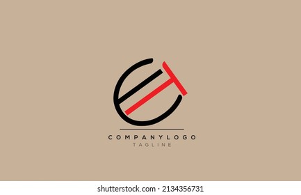 Letras alfabéticas Logo de Iniciales ET