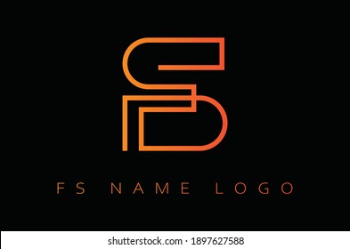 Alphabet letters Initials logo FS, SF and S