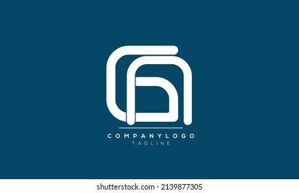 Alphabet letters Initials logo GA
