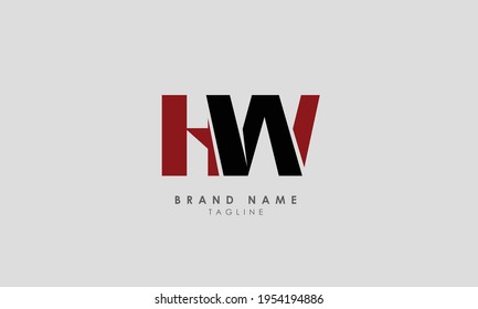 Alphabet Letters Initials Logo HW, WH, H and W