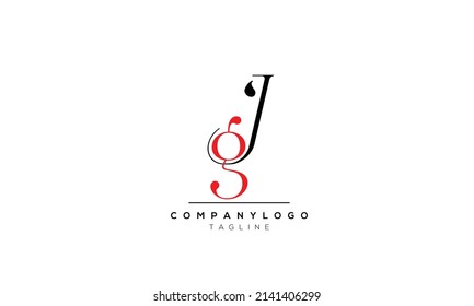 Alphabet letters Initials logo Jg