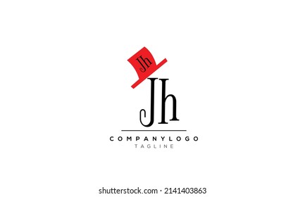Alphabet letters Initials logo Jh
