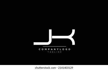 Alphabet letters Initials logo Jk