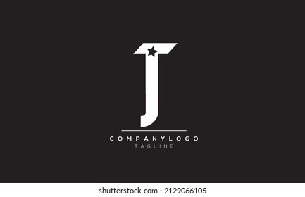 Alphabet letters Initials logo jt star