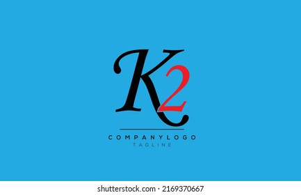  Letras alfabéticas Logo de Iniciales K2