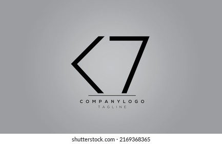 Letras alfabéticas Logo de Iniciales K7