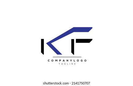 Letras alfabéticas Logo de Iniciales KF