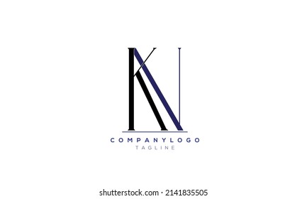Alphabet letters Initials logo KN