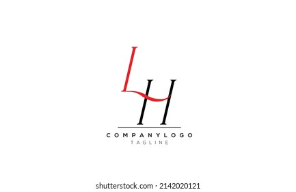 Alphabet letters Initials logo LH