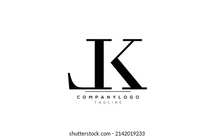 Alphabet letters Initials logo LK