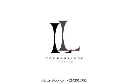 Alphabet letters Initials logo LL