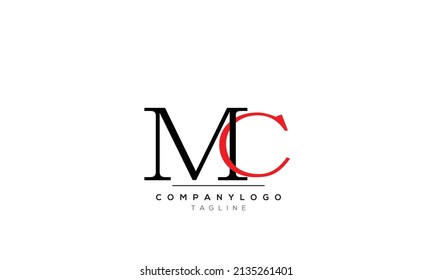 Alphabet letters Initials logo MC