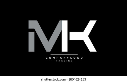 Alphabet letters Initials logo Monogram MK,KM,M and K