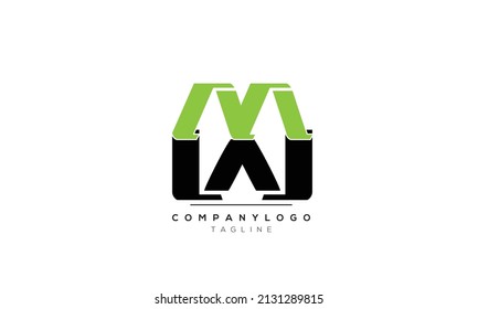 Alphabet letters Initials logo mw and wm