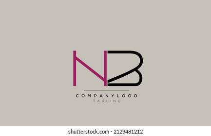 Letras alfabéticas Logo de Iniciales NB