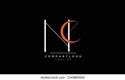 Letras alfabéticas Logo de Iniciales NE