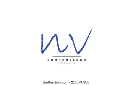 Alphabet letters Initials logo NV