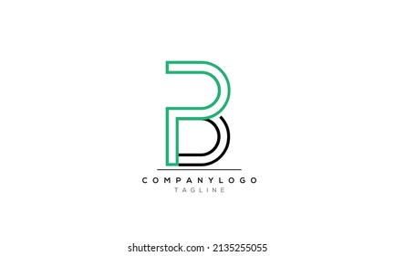 Alphabet letters Initials logo PB