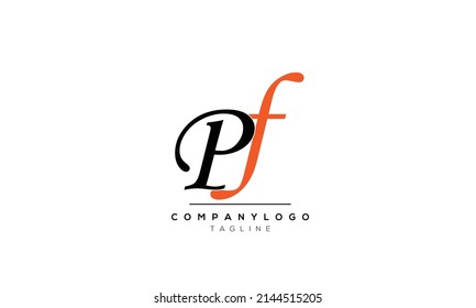 Alphabet letters Initials logo PF