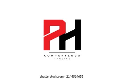 Alphabet letters Initials logo PH