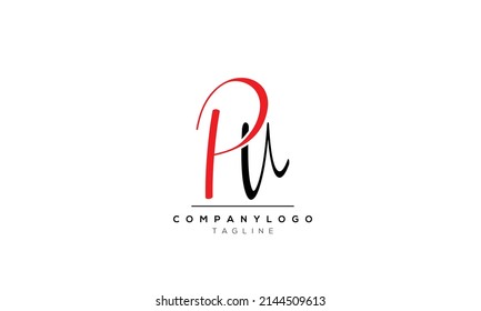 Alphabet letters Initials logo PU