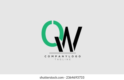 Alphabet letters Initials logo QW