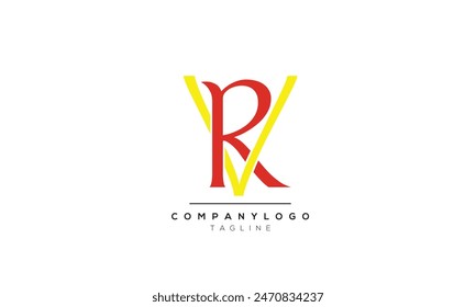 Letras del alfabeto Logo de iniciales RV