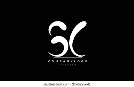 Alphabet letters Initials logo SC