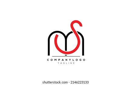 Alphabet letters Initials logo SM