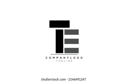 Letras alfabéticas Logo de Iniciales TE