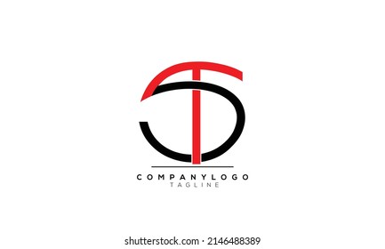 Letras alfabéticas Logo de Iniciales TS