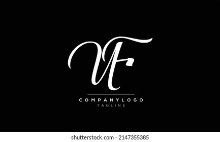 Alphabet letters Initials logo UF
