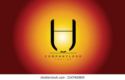 Alphabet letters Initials logo UH