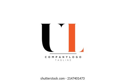 Alphabet letters Initials logo UL