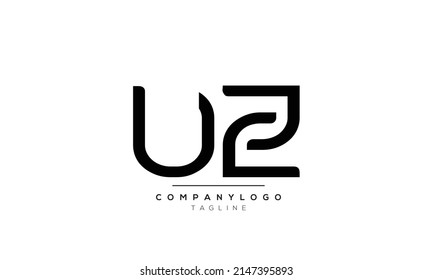 Alphabet letters Initials logo UZ