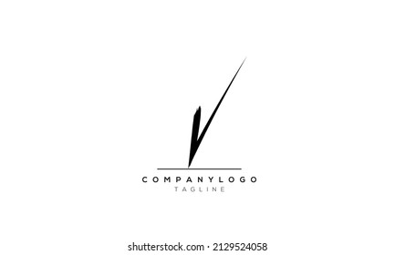 Letras alfabéticas Logo de Iniciales V.