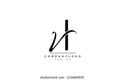 Alphabet letters Initials logo VH
