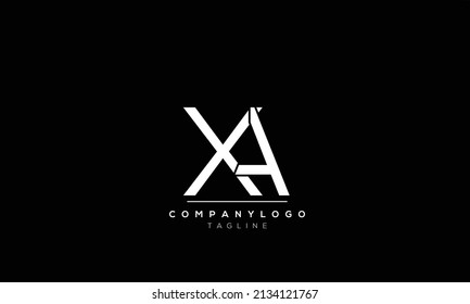 Alphabet letters Initials logo XA