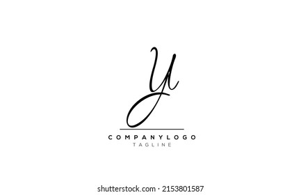 Alphabet letters Initials logo YU
