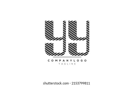 Alphabet letters Initials logo YY