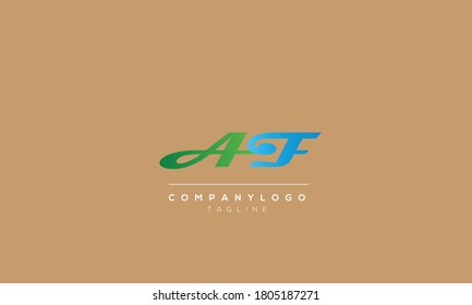 Letras alfabéticas Iniciales Monograma AF,FA