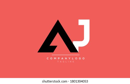 Letras alfabéticas Iniciales Monograma AJ, JA a y j