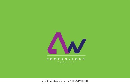 Alphabet letters Initials Monogram ,AW ,WA,A AND W