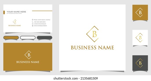 Alphabet letters initials monogram B logo with business card design 
