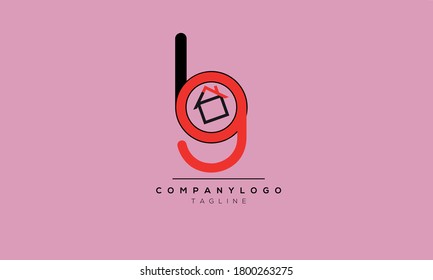 Alphabet letters Initials Monogram bg,gb,home,house,bg home