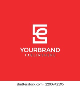 Alphabet letters Initials Monogram EE Logo Line Design Template Vector
