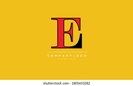 Alphabet letters Initials Monogram EF,FE