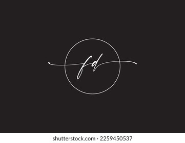 Alphabet letters Initials Monogram FD logo design