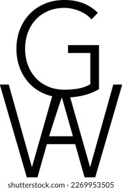 Alphabet Letters Initials Monogram GWA, GAW WAG, AWG, G, A and W