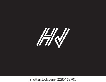 Letras alfabéticas Diseño del logotipo del Monograma HJ